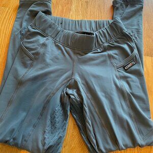 Kerrits Ice fil Small Riding Equestrian Leggings tights Soft Gray